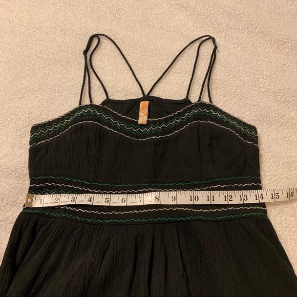 Anthro Maeve Black Smocked MIDI Dress - Picture 6 of 13